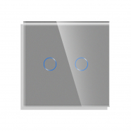 Touch Switch Glass Panel 2-gang, GRAY