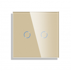 Touch Switch Glass Panel 2-gang, GOLD