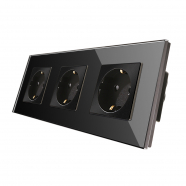 Triple 16A Power Socket  - BLACK